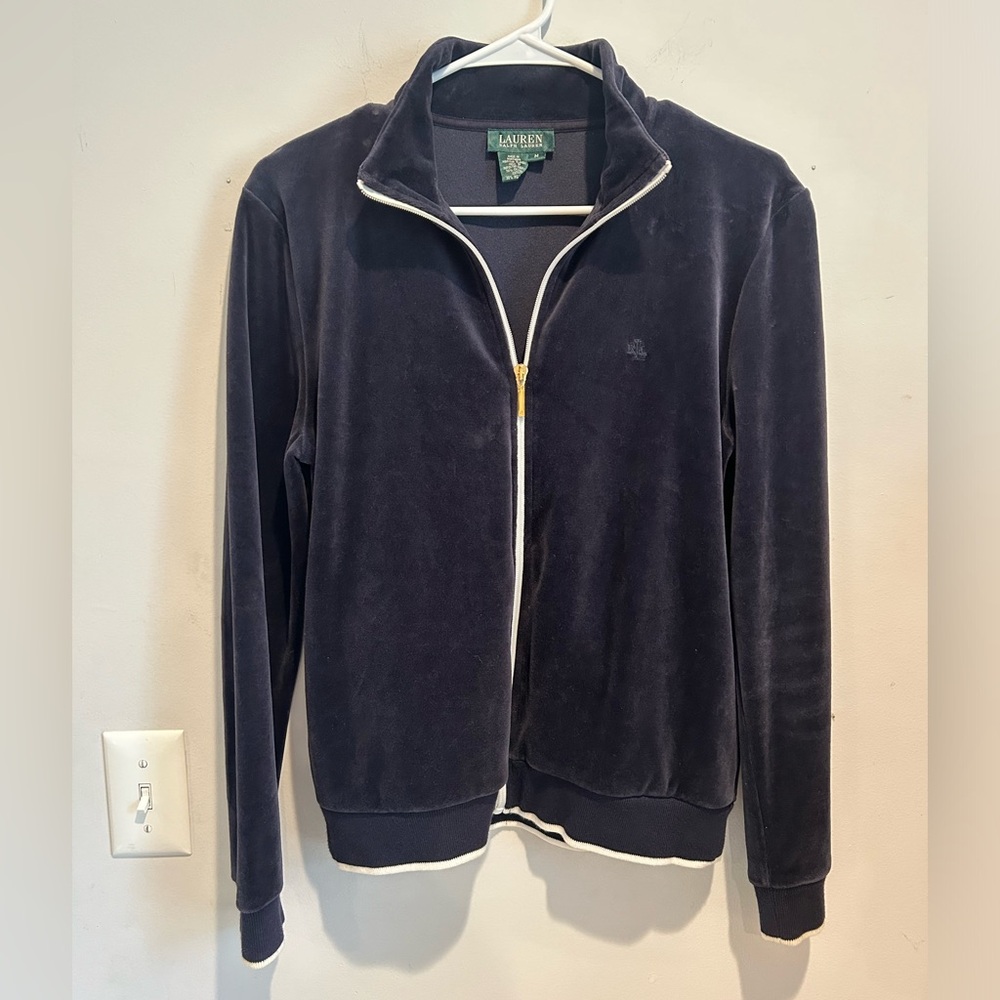 Ralph Lauren Navy Velour Jacket - Amazing Item!!
